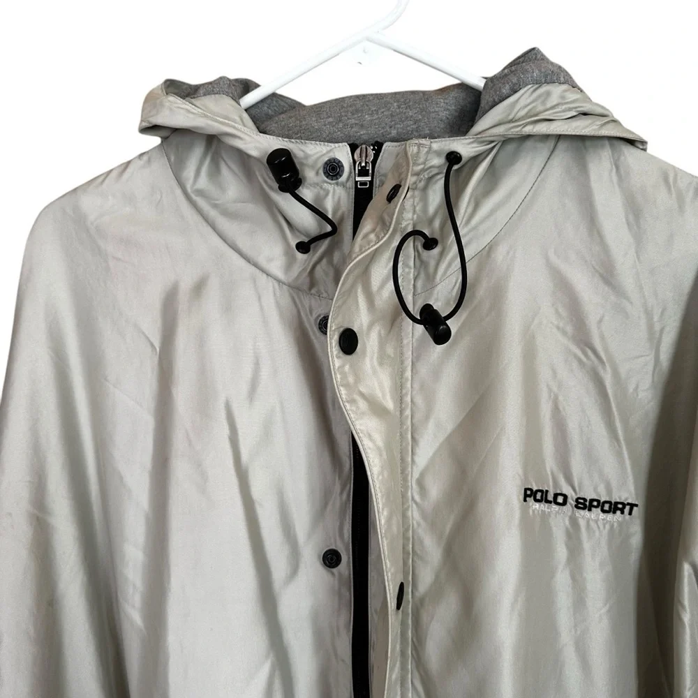 VTG 90’s Polo Sport Ralph Lauren Zip Ip Jacket Beige Men’s Sz XL Lined Rain Coat